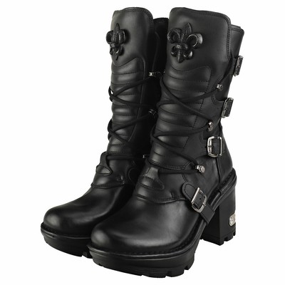NEW ROCK ROCK M-NEOTYRE05-S1 UNISEX BLACK STIEFEL PLATTFORM - 37 EU