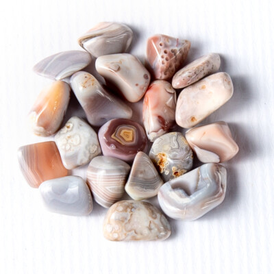 50g Tumbled Pink Botswana Agate Gemstone Crystals 15-30 Stones Rock Specimens