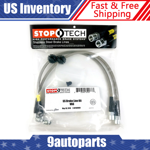 For 2003-2009 Toyota 4Runner Front Stainless Steel Braided Brake Lines Stoptech