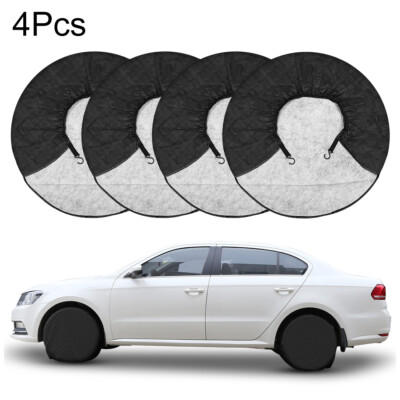 4pcs Tire Covers Aluminum Film Tire Protector for Car RV Trailer Wheel 33''-35''