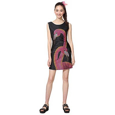 

Женское платье Desigual Flamingo, Rosa Carnal, средний размер, Черный