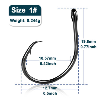 Inline Circle Hooks Saltwater Fishing Hooks Wide Gap Non Offset Circle Hooks