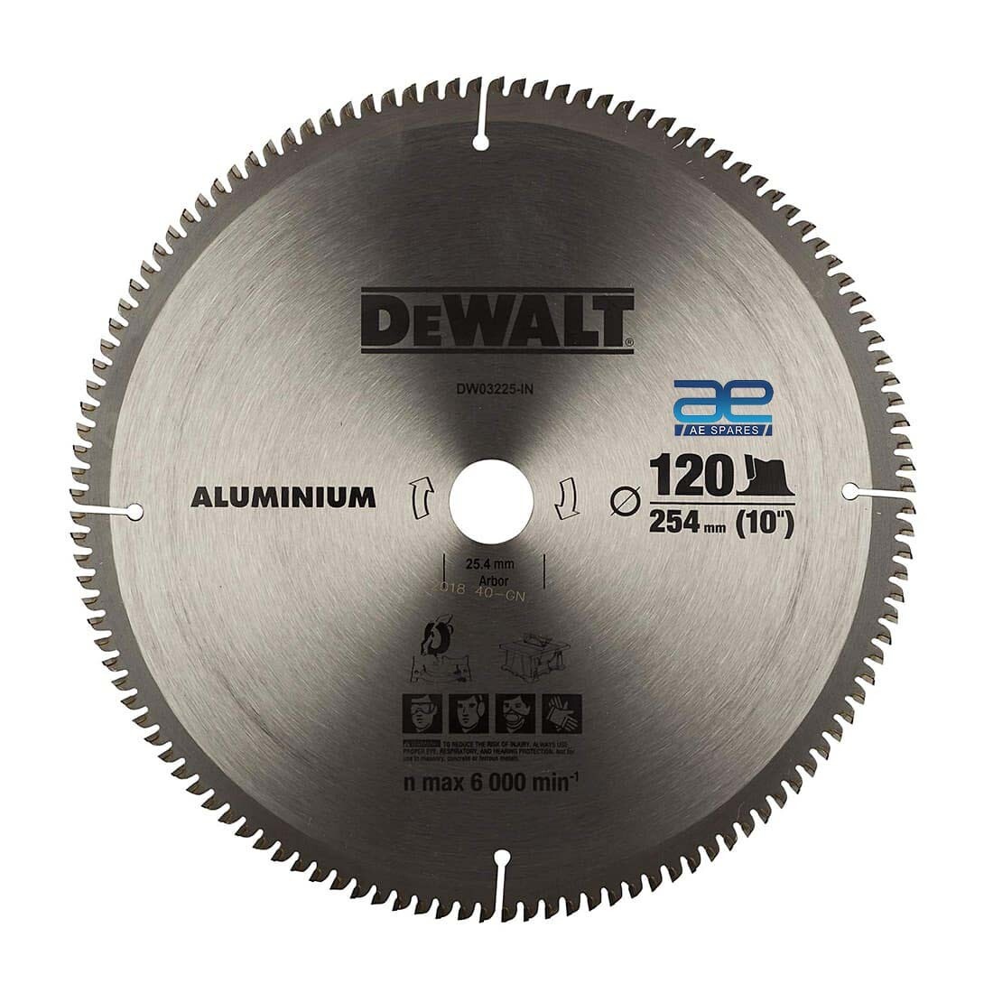 Dewalt 10 inch T.C.T Circular Saw Blade For Aluminium Cutting 120 Teeth 