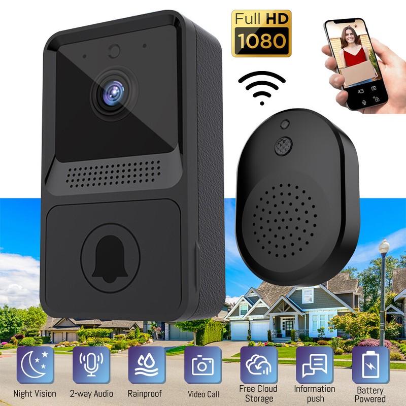 Smart Wireless WiFi Doorbell Intercom Video Camera Door Ring Bell