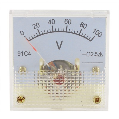 91C4 DC 0-100V Analog Panel Voltmeter Voltage Meter Measuring Gauge Class 2.5