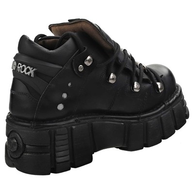 NEW ROCK ROCK M106N-S6 UNISEX BLACK PLATFORM SHOES - 6 UK