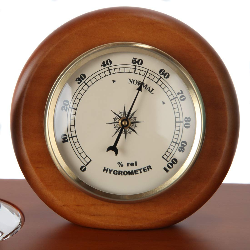 Analog Weather Station, with Galileo Thermometer, Glass Barometer, and Analog
