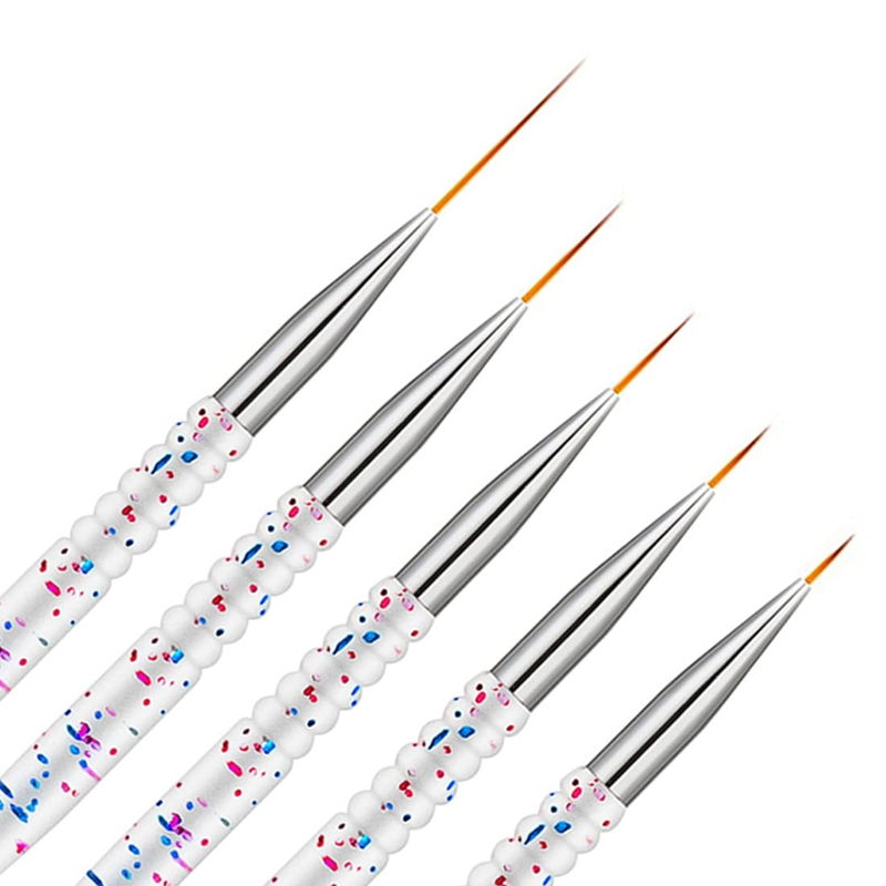 5Pcs Nail Art Liner Brushes,  Nail Gel Polish Painting Brush Set, Thin Nail Art