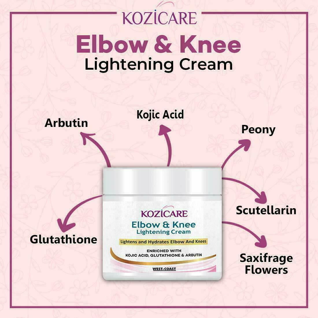 DARK KNEES AND ELBOWS LIGHTENING CREAM , Dark Spots Cream With Kojic Acid 50gm DARK KNEES AND ELBOWS LIGHTENING CREAM , Dark Spots Cream With Kojic Acid 50gm