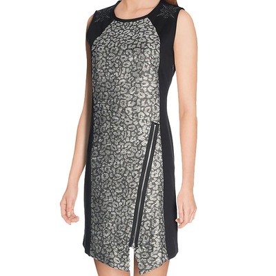 

Женское платье Desigual Heli, черный/серебристый, Black/silver