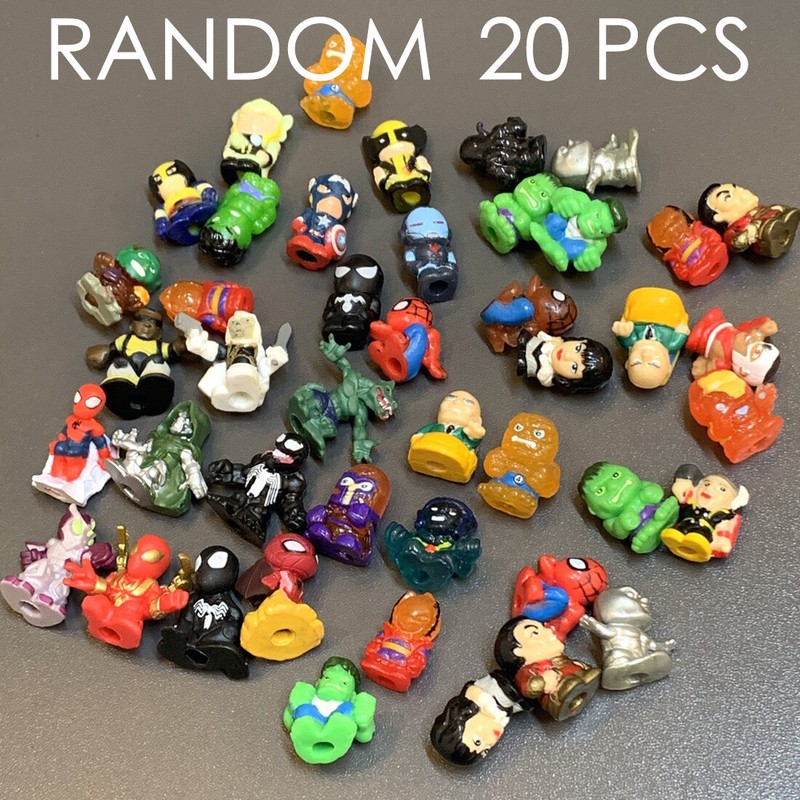 Random 20pcs Squinkies Mini Figures Marvel Universe Super Heros DC Comics Toys