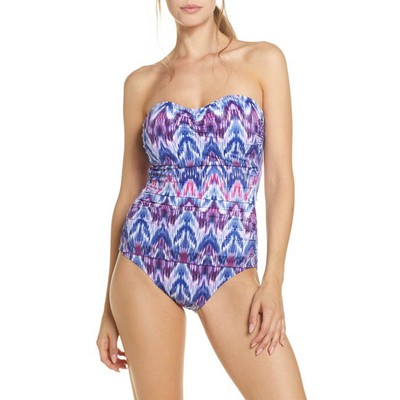 Женский цельный купальник Tommy Bahama Mirage Bandeau Tie Dye, синий Monda, 16 лет