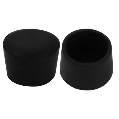 2pcs Furniture Desk Chair Round Rubber Leg Tip Cap 35mm Inner Diameter Black