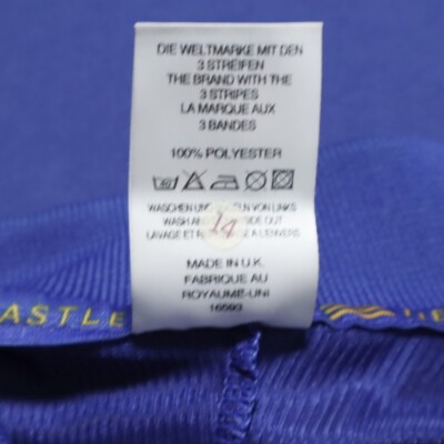 VTG Adidas Newcastle United Satin Solid V-Neck Jersey Blue Men's XL