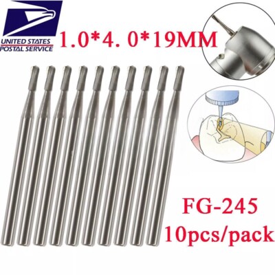 Dental Carbide Burs Tungsten Steel Bur Pear FG #245 fit High Speed Handpiece