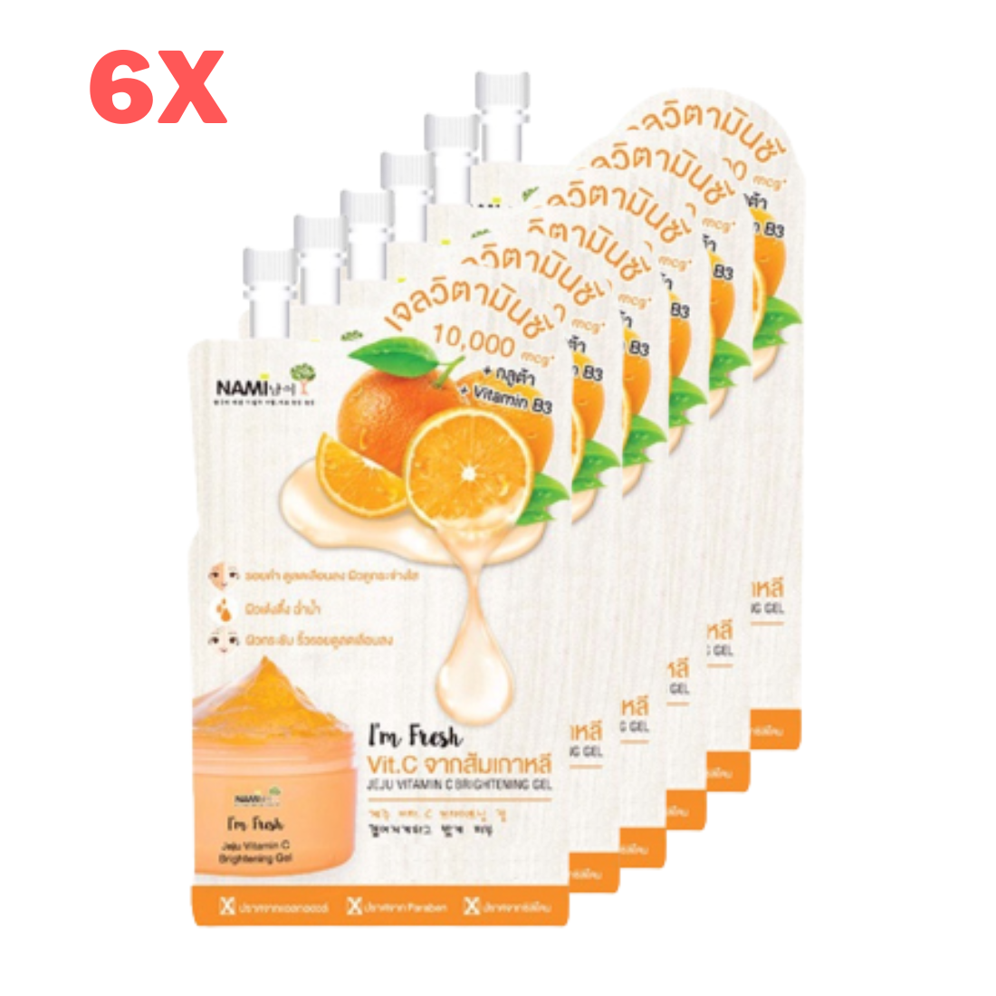 6x Nami I'm Fresh Jeju Vitamin C Brightening Gel Face Body Skin