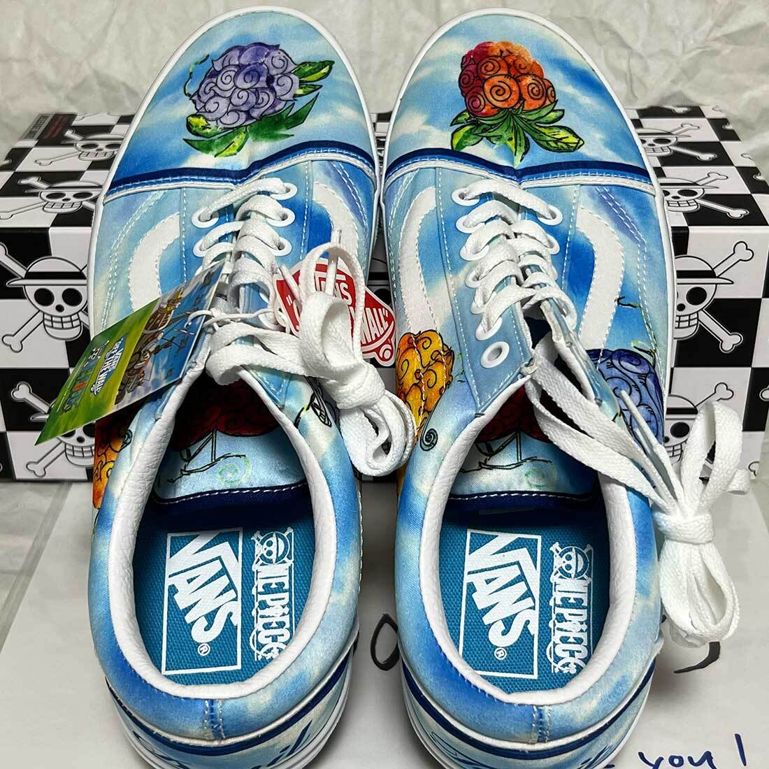 Pre-owned Vans X One Piece Old Skool Low Cut Sneakers Devil Fruit Unisex Shoe Vn0007nt7wm In Blue