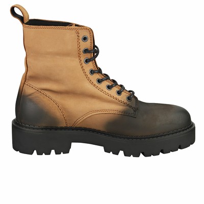 TOMMY JEANS TOMMY JEANS LACE UP BRUSHED HERREN CRACKED EARTH BLACK STIEFEL KLASSISCH - 45 EU