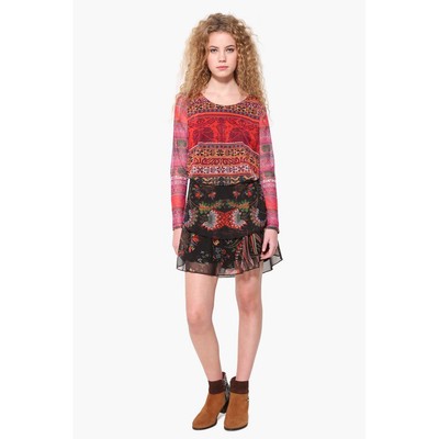 Многослойное платье Desigual Carol с узором, разноцветный, средний