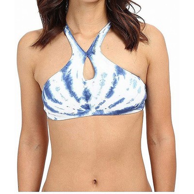 Женский топ-бикини Lucky Brand Fireworks Tie-Dye с высоким вырезом, винтажный синий, большой размер