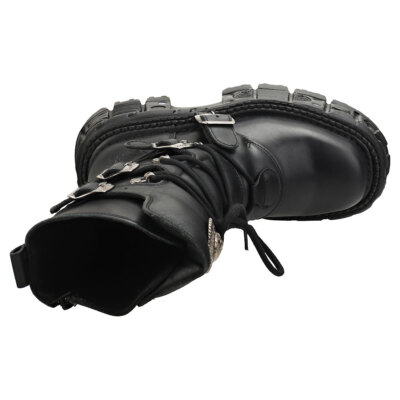 Pre-owned New Rock Rock Punk And Rock Unisex Black Platform Boots - 13 Us In Gray