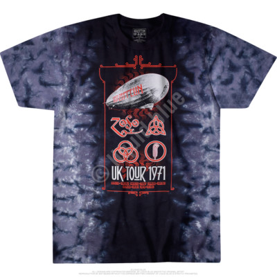 LED ZEPPELIN-UK TOUR 1971-ZOSO-PAGE-PLANT-TIE DYE T-SHIRT S-M-L-XL-2X PLANT,PAGE