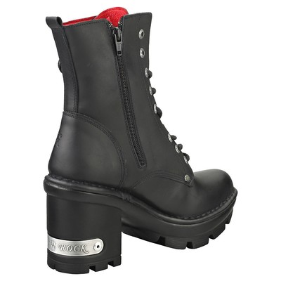 NEW ROCK ROCK M-NEOTYRE07-S1 UNISEX BLACK ANKLE BOOTS