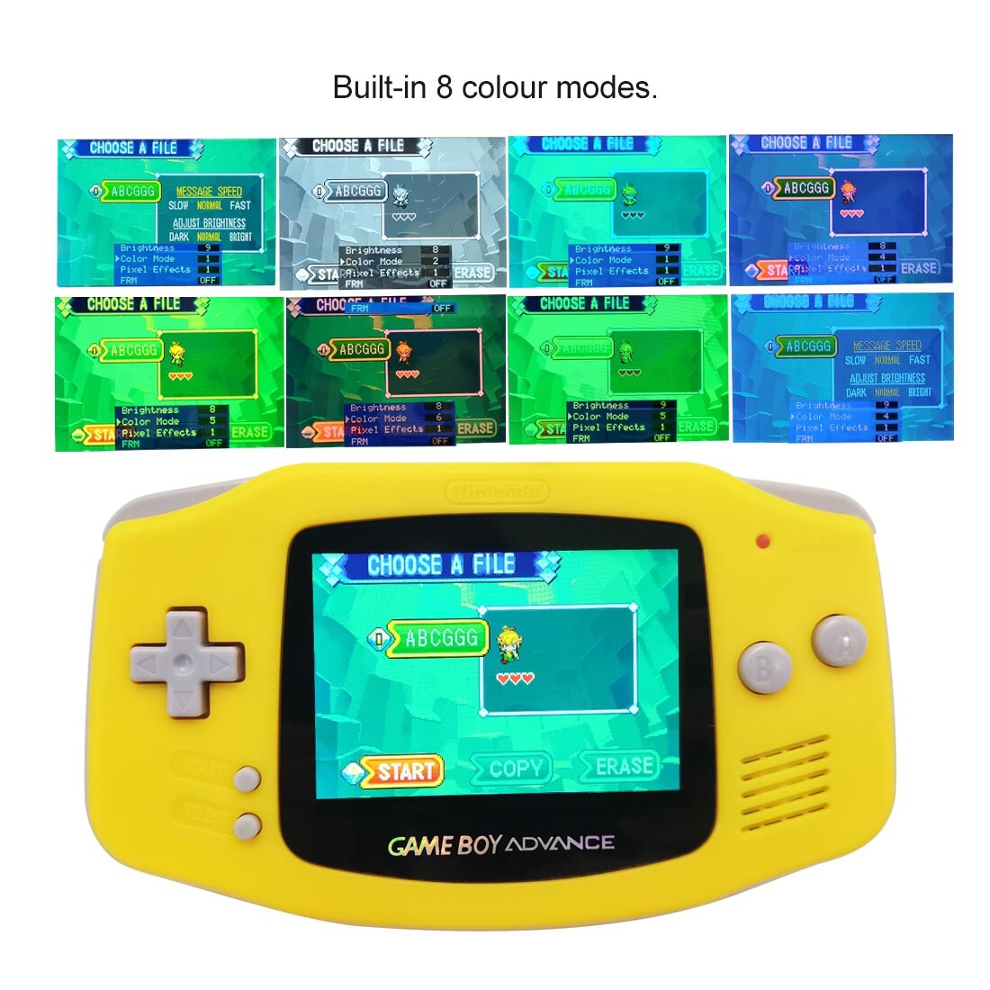 V5 Laminated IPS Backlight LCD Kit+Pre-cut Shell W/Rechargable Battery For GBA