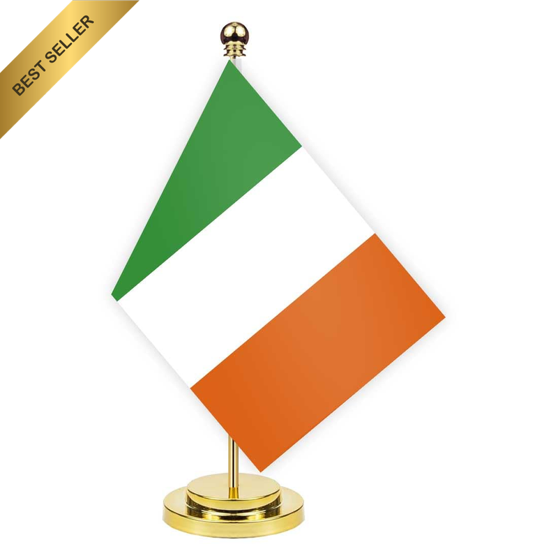 Ireland Desk Flag,12 Inch Tall Small Irish Indoor Banner,Tiny Printing Decor for