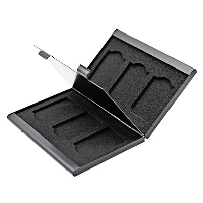 Black Aluminum Memory Card Case 6 Slots for SD Card Lexar SanDIsk Kingston Sony