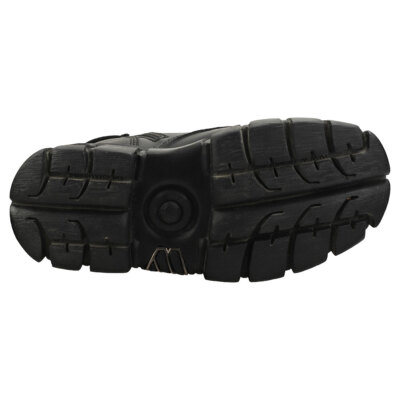 Pre-owned New Rock Rock Combat Vegan Unisex Platform Boots In Black - 10.5 Us