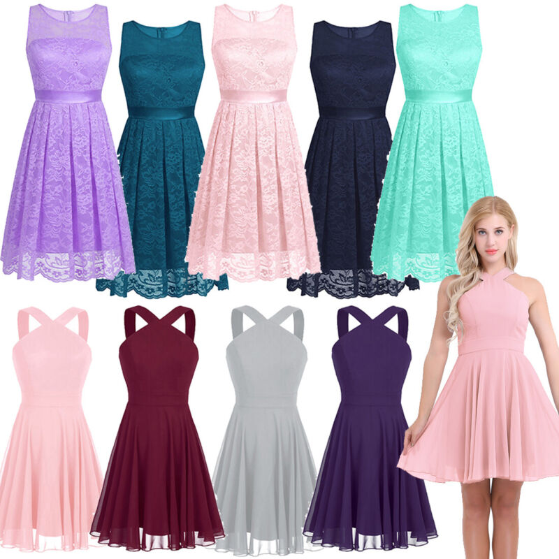 USA# Women Lace Short Dress Cocktail Party Evening Formal Ball Gown ...