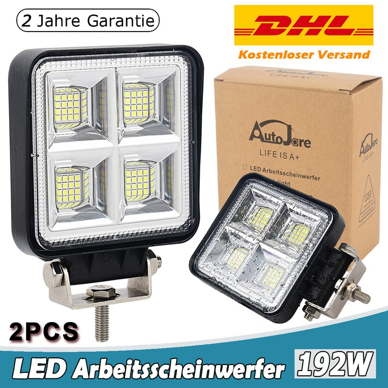 2x Led Arbeitsscheinwerfer 192w RÃ¼Ckfahrscheinwerfer Scheinwerfer 12/24v Wasserd