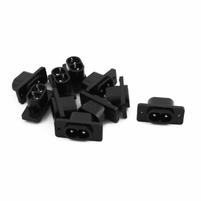 10Pcs AC 250V 2.5A IEC320 C7 Male Connector Panel Mount Power Inlet Socket