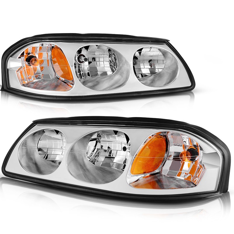 for 20002005 Chevy Impala Chrome Headlights Assembly Clear Amber Left
