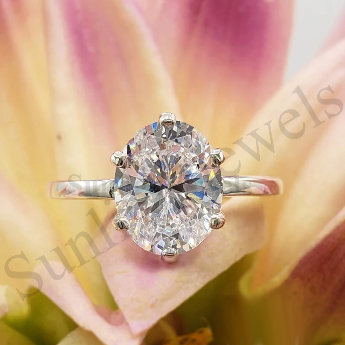 【HYERES LOR】24FW★ Essence Lab Diamond Timeline NC 10K RARE 4.85 Ct Certified Oval Cut Off White Diamond 925 Silver