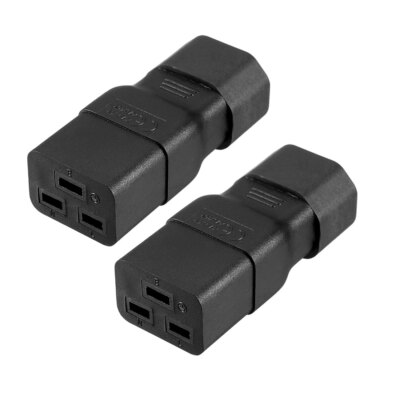 AC125V 15A/AC250V 10A IEC320 Male C14 to Female C19 Power Socket Adapter 2 Pcs