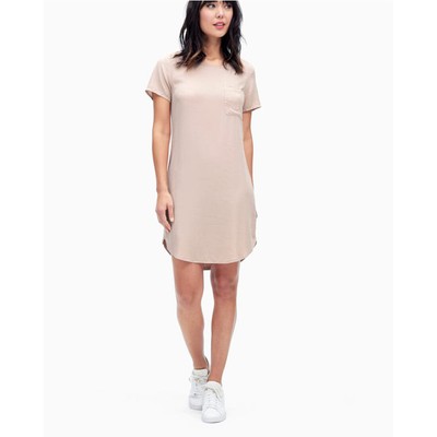 

Женское платье-футболка с коротким рукавом Splendid, розово-бежевое, маленькое, Pink beige