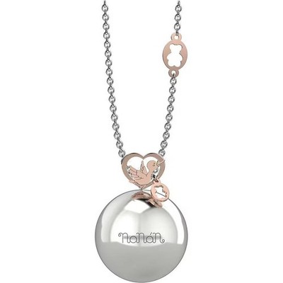 Collana Nanan Bijou Cicogna NAN0090 Chiama Angeli Argento Mamma Necklace