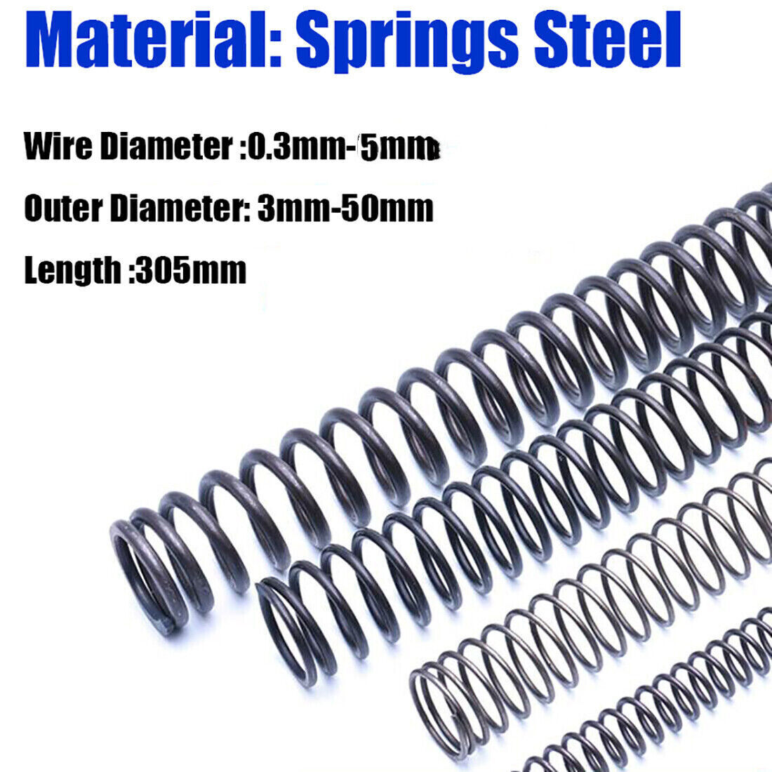 Compression Spring Pressure Springs Wire Dia 0.3mm-6mm OD 3mm-50mm Length 305mm