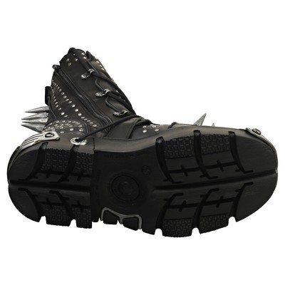 Pre-owned New Rock Rock Boot Metallic M-1535-s1 Unisex Platform Boots In Black Silver - 12 Us In Gray