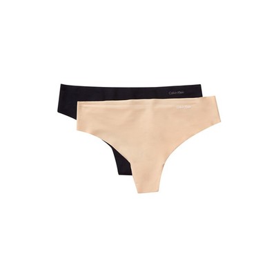 Женские трусики-стринги-невидимки Calvin Klein, черные/без бретелек, Большие размеры