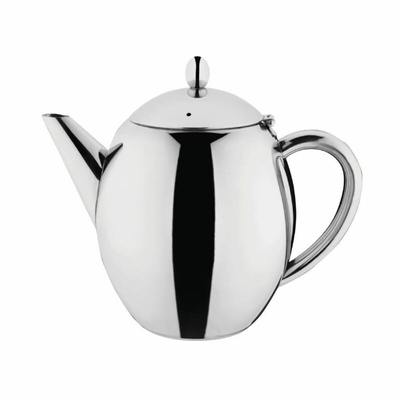 Olympia Richmond Teapot with Rounded Handle Made of Stainless Steel - 1.7L