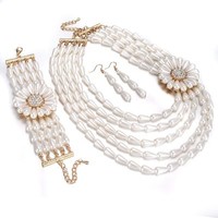 Schmucksets mit Kristall Hauptstein