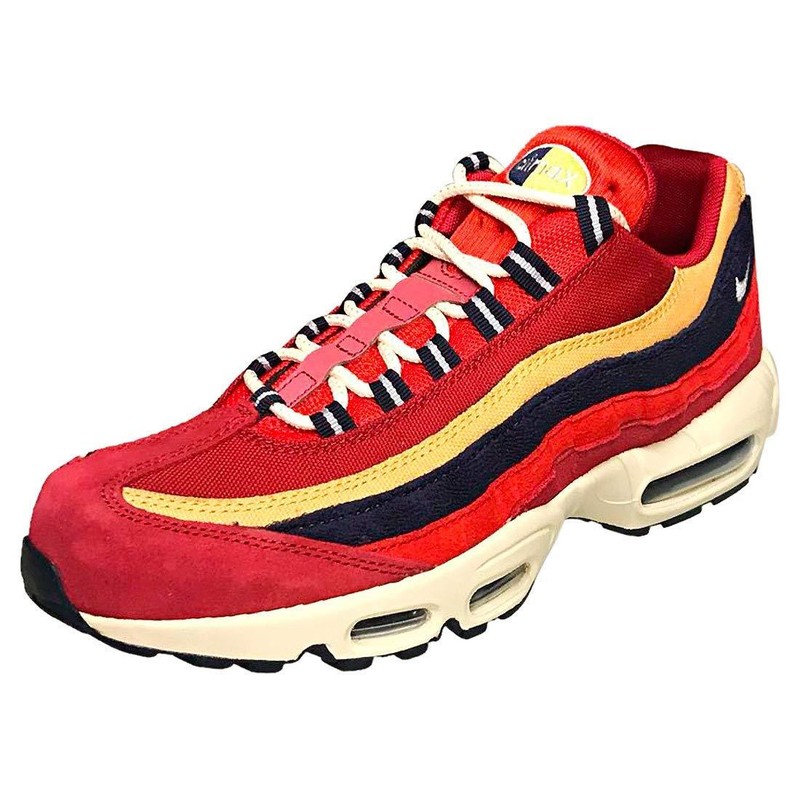 Nike Air Max 95 Premium Red CrushProvence Purple (538416 NIKE AIR MAX 95 PRM Red Crush Wheat Gold University Red 538416 603 Mens Size 15