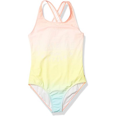 Слитный купальник Lucky Brand для девочек, оттенок Katrina Blue, средний (8/10)