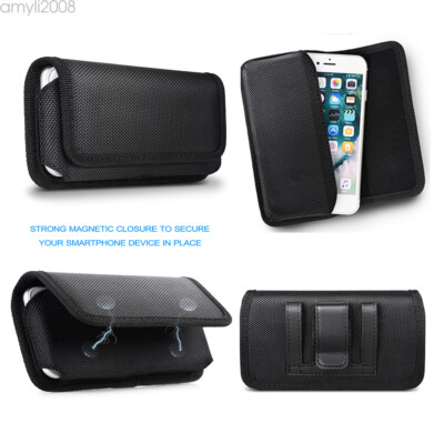 Brown Horizontal Cell Phone Pouch Case Belt Clip Holster For iPhone & Samsung