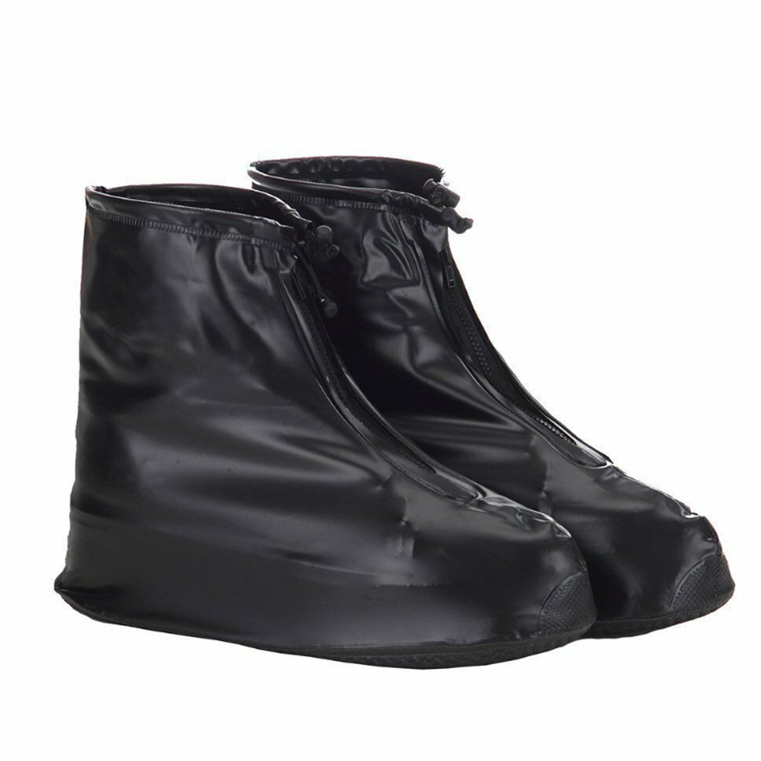 Men's Unisex Reusable Black Rain Boots Waterproof Anti-slip Rain Shoes Cover