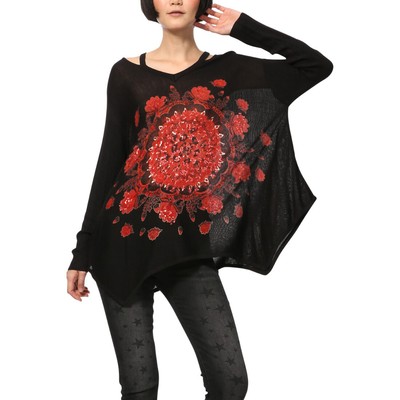 

Женский свободный свитер Desigual Narita, черный, M