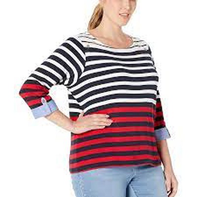 Футболка Tommy Hilfiger Ainsley в полоску, комбинация Sky Captain, 0X